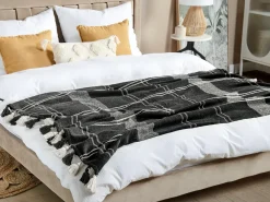 Plaid KULAC Bomuld 130 x 170 cm Sort