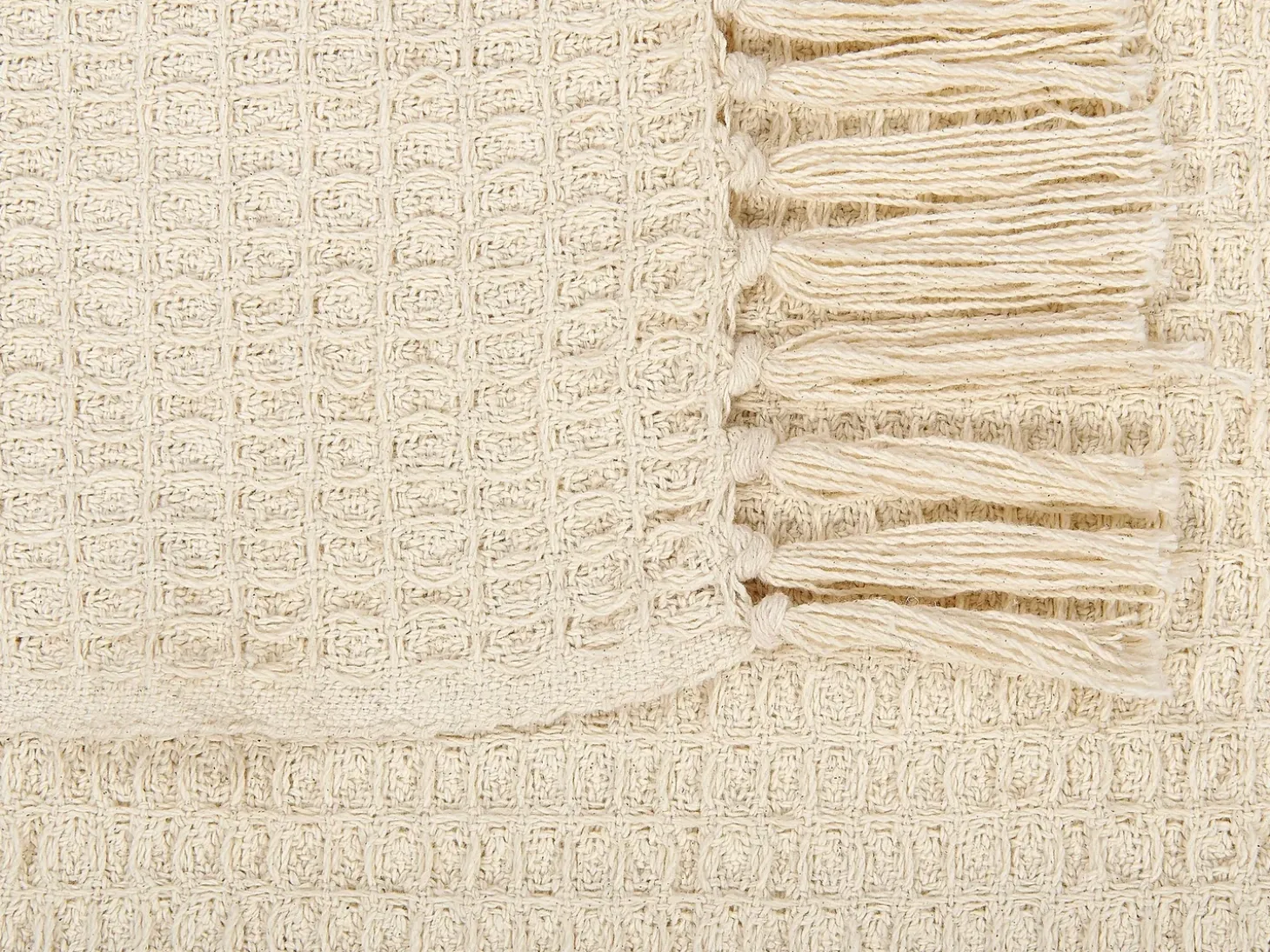Plaid MALU Bomuld 125 x 150 cm Lys Beige