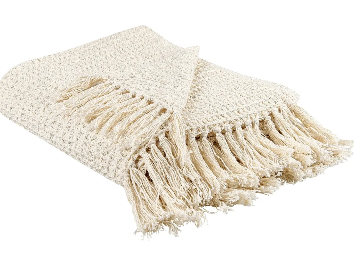 Plaid MALU Bomuld 125 x 150 cm Lys Beige
