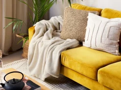 Plaid NAMDU 125 x 150 cm Lys Beige