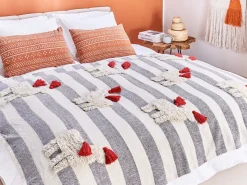 Plaid NAMTAR Bomuld 125 x 150 cm Hvid