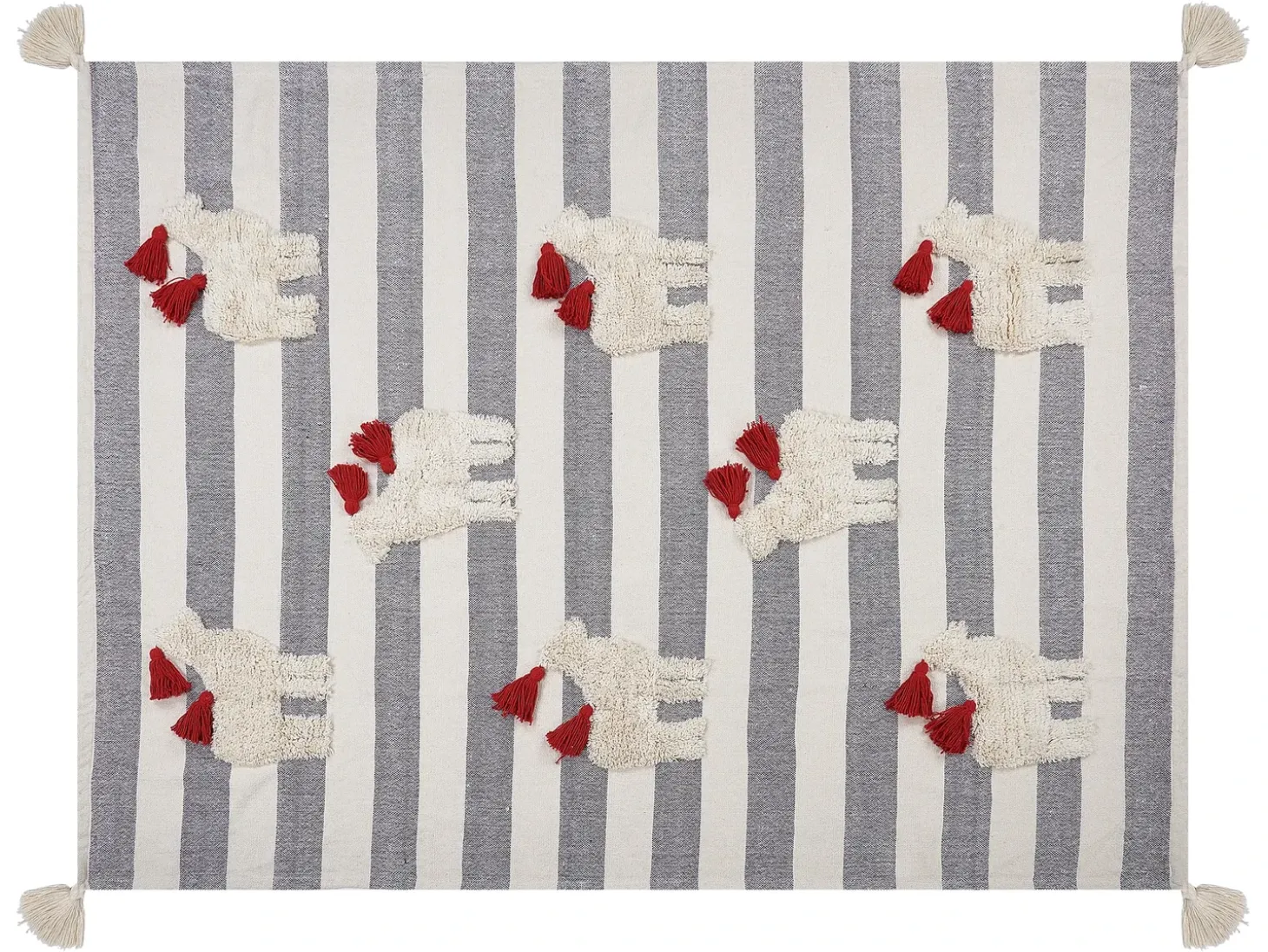 Plaid NAMTAR Bomuld 125 x 150 cm Hvid