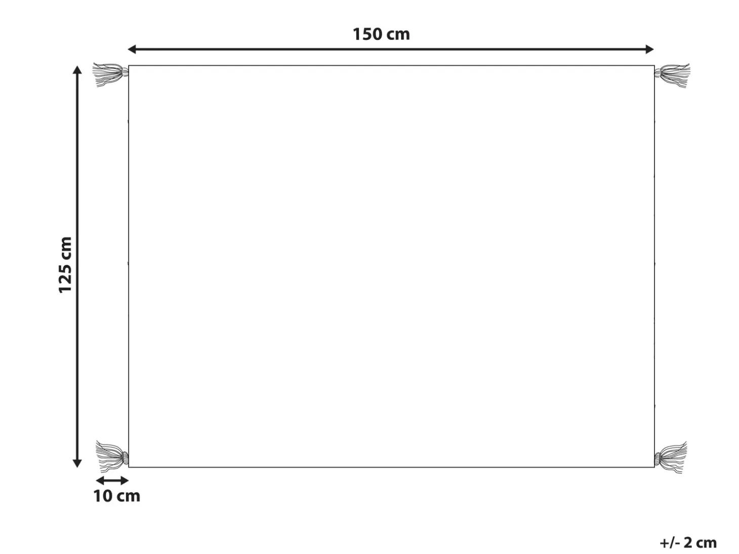 Plaid NAMTAR Bomuld 125 x 150 cm Hvid