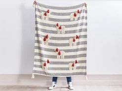 Plaid NAMTAR Bomuld 125 x 150 cm Hvid
