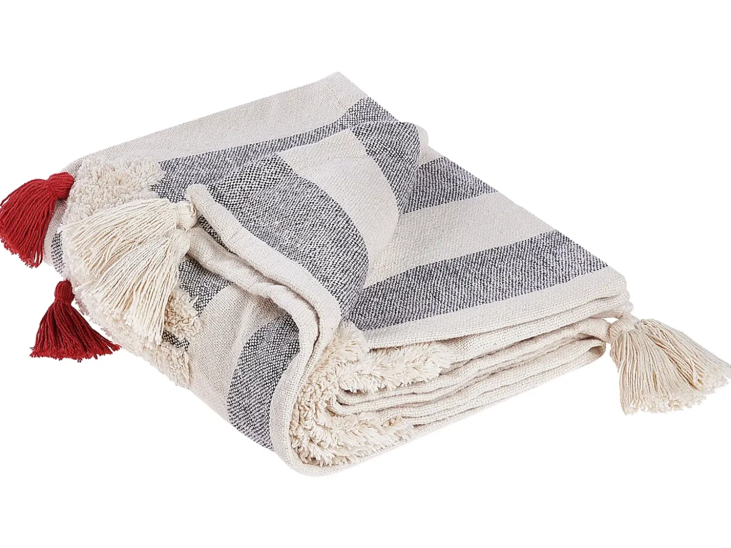 Plaid NAMTAR Bomuld 125 x 150 cm Hvid