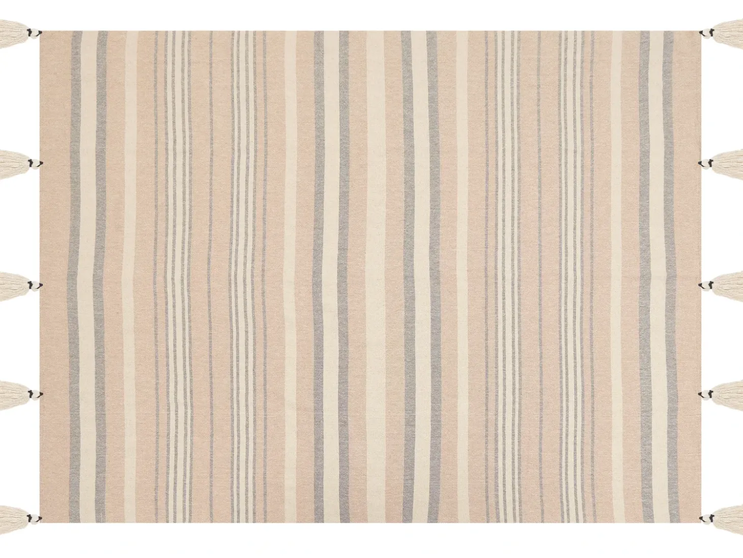 Plaid YARSELI Bomuld 130 x 170 cm Beige