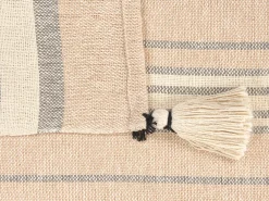 Plaid YARSELI Bomuld 130 x 170 cm Beige