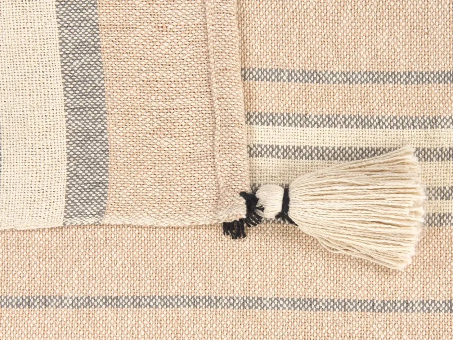 Plaid YARSELI Bomuld 130 x 170 cm Beige