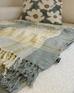 Plaid BETALI Bomuld 125 x 150 cm Gul