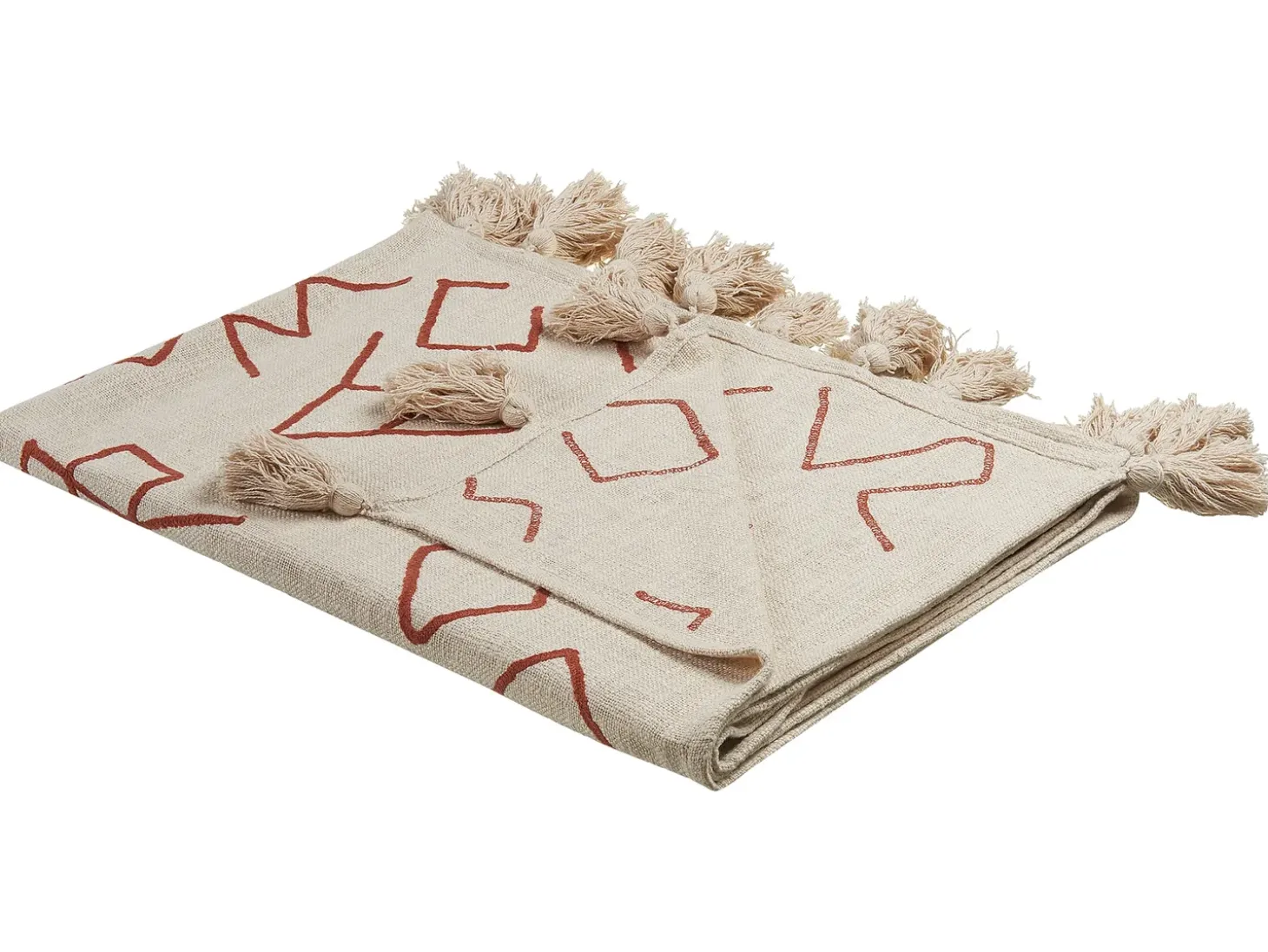 Plaid BHIWANI Bomuld 130 x 180 cm Beige