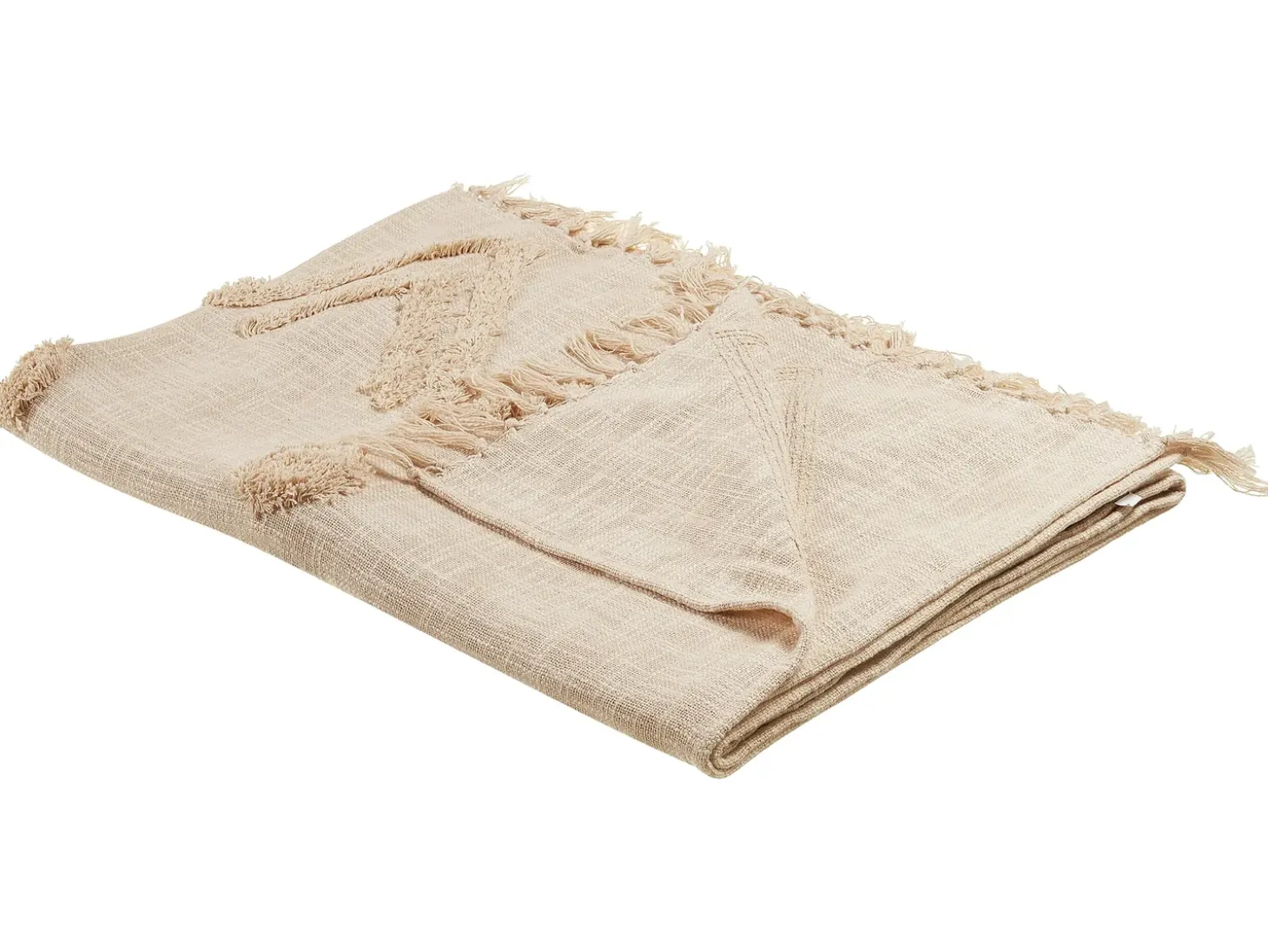 Plaid FATEHPUR Bomuld 130 x 180 cm Beige