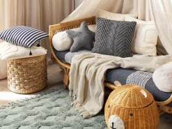 Plaid KHARI Bomuld 125 x 150 cm Lys Beige