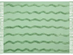 Plaid KHARI Bomuld 125 x 150 cm Lysegrøn