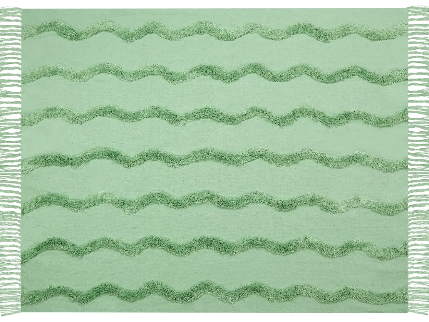 Plaid KHARI Bomuld 125 x 150 cm Lysegrøn