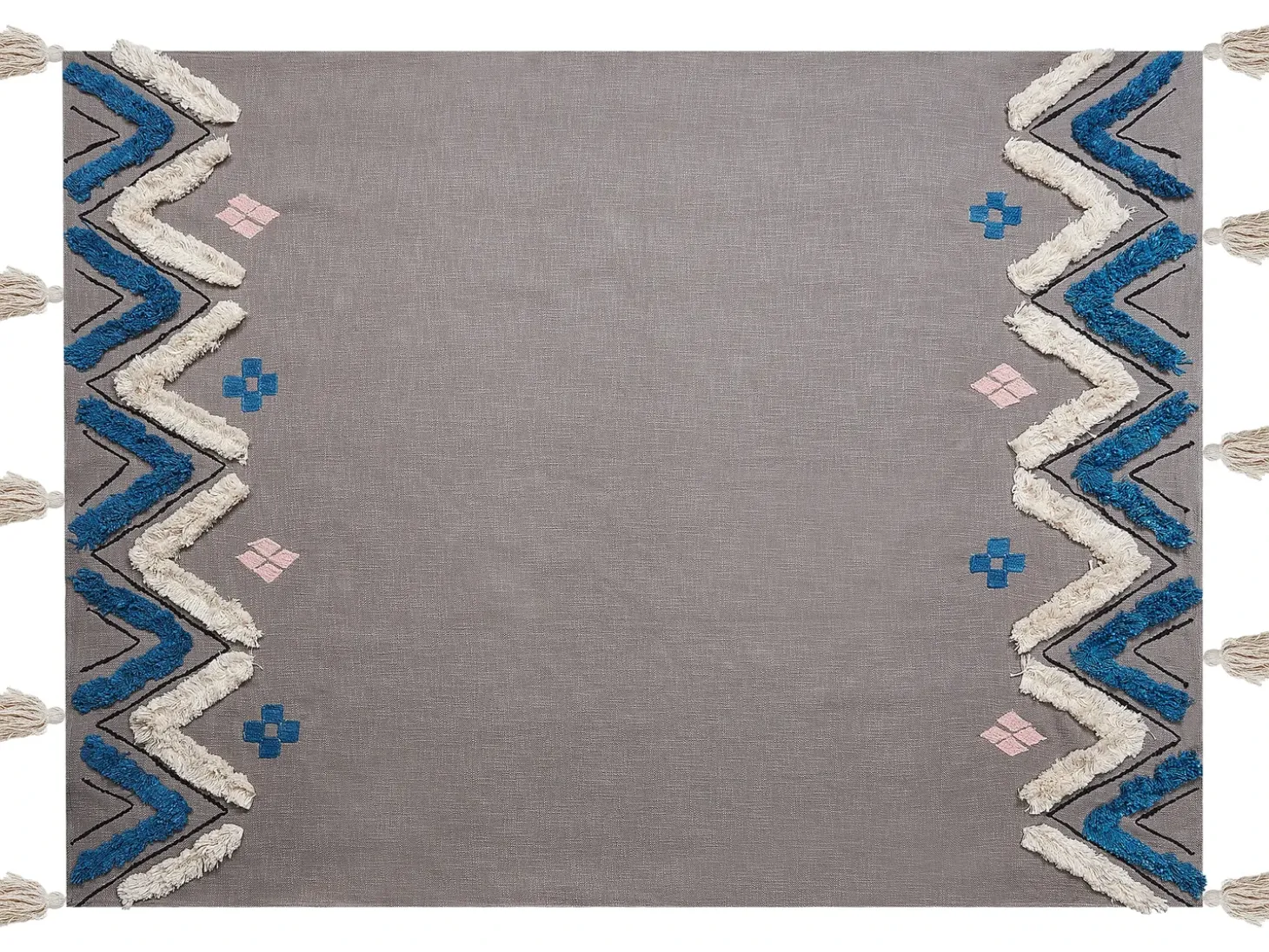 Plaid KOTTAYAM Bomuld 130 x 180 cm Grå