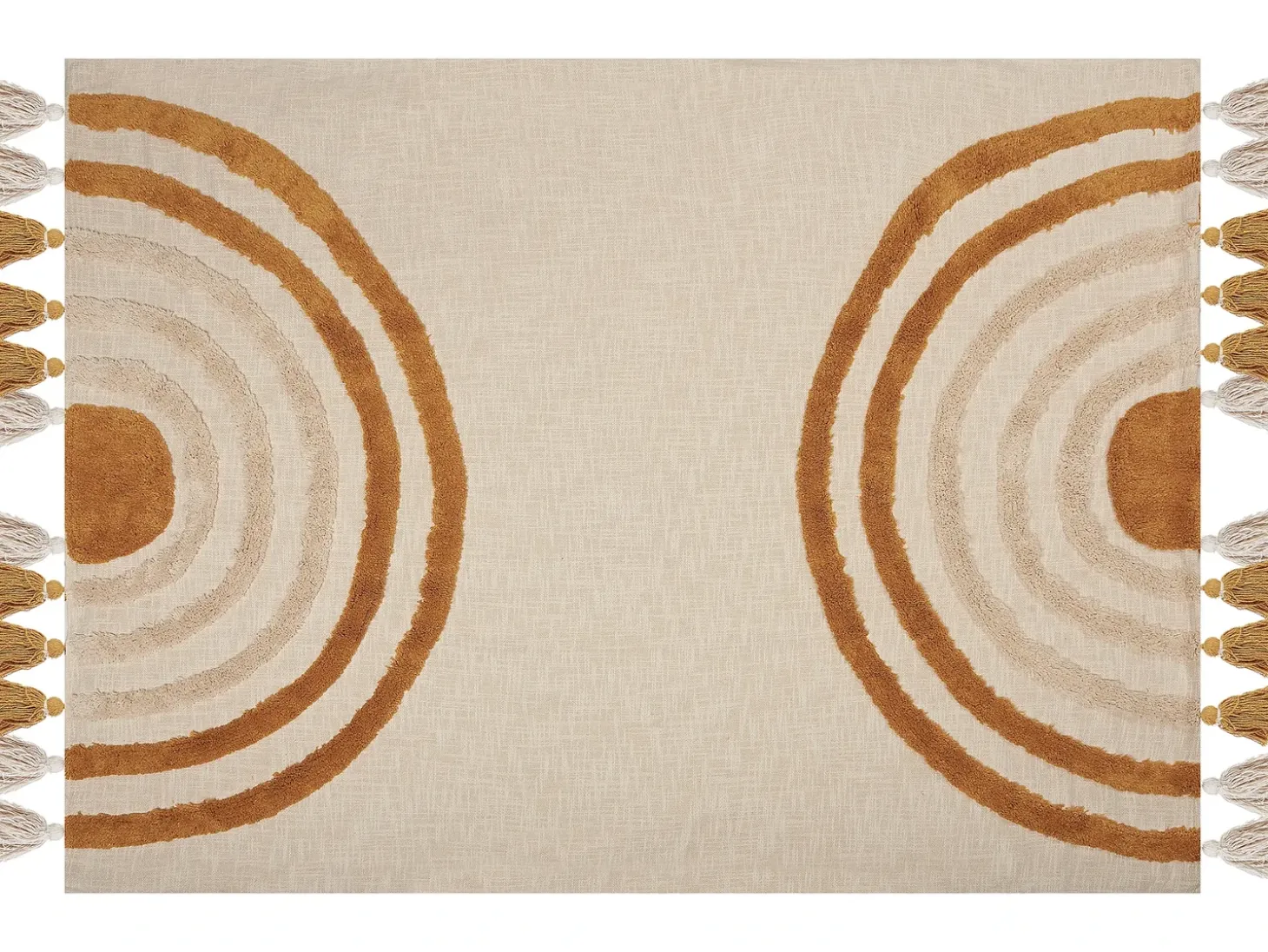Plaid MATHURA Bomuld 130 x 180 cm Beige