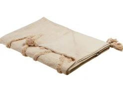 Plaid MORBI Bomuld 130 x 180 cm Beige