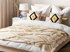 Plaid MORBI Bomuld 130 x 180 cm Beige