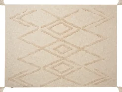 Plaid MORBI Bomuld 130 x 180 cm Beige