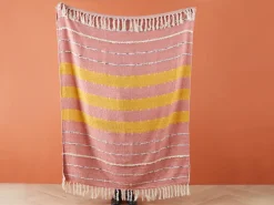 Plaid NAIKHU Bomuld 130 x 170 cm Murstensrød