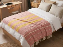 Plaid NAIKHU Bomuld 130 x 170 cm Murstensrød