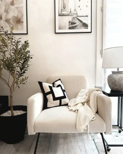 Plaid NAZILLI Bomuld 125 x 150 cm Beige