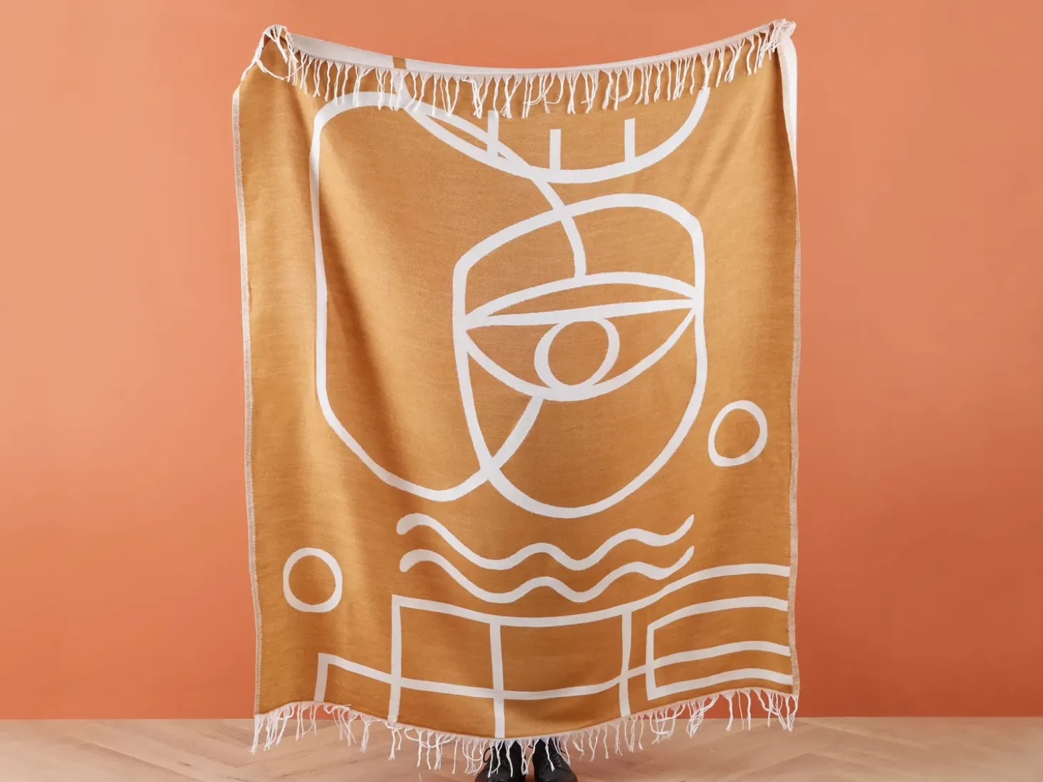 Plaid PALHI 130 x 170 cm Orange