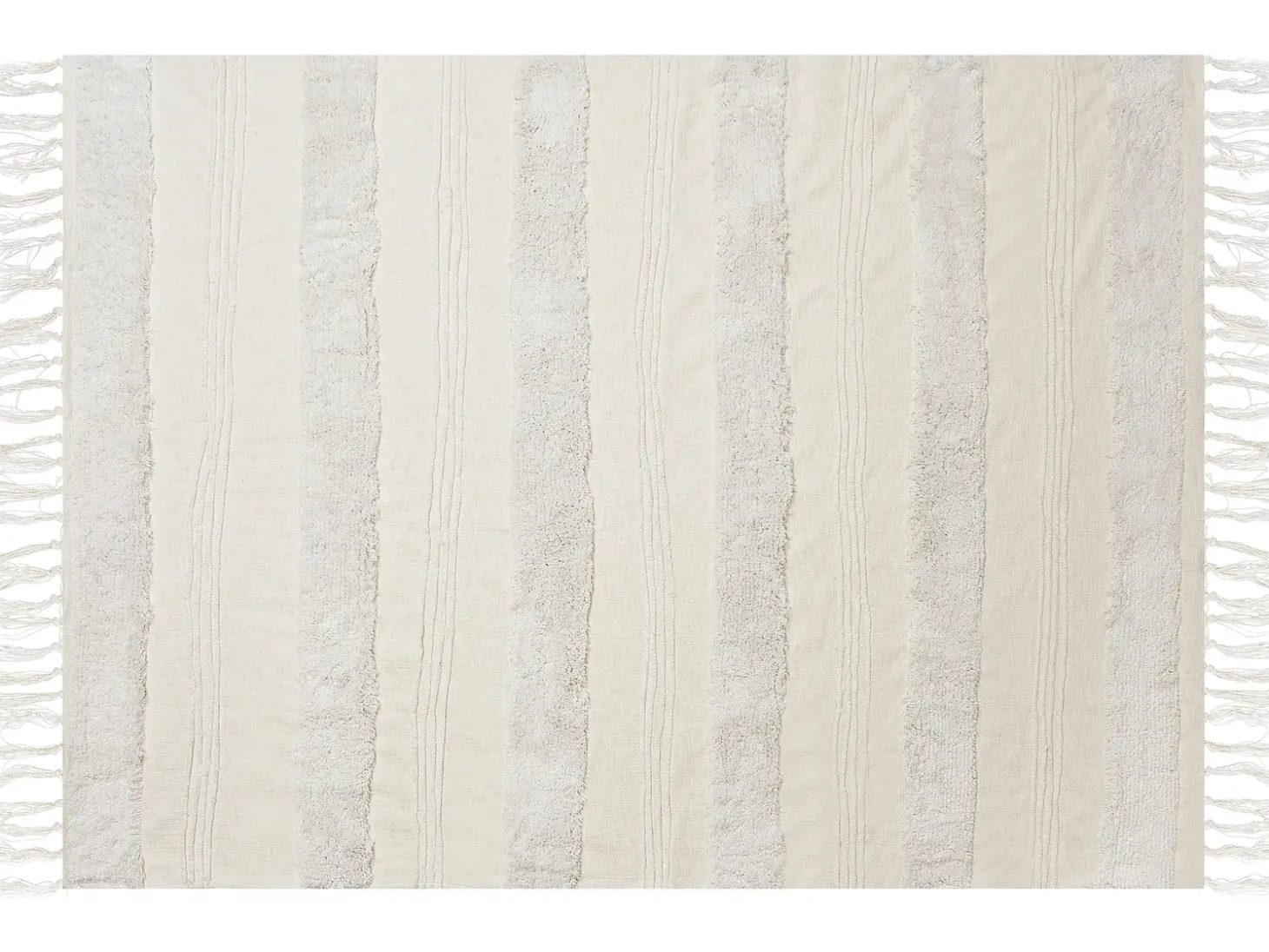 Plaid RAEBARELI Bomuld 130 x 180 cm Lys Beige