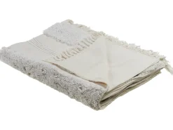 Plaid RAEBARELI Bomuld 130 x 180 cm Lys Beige