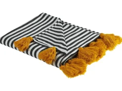 Plaid SUNWAL 130 x 170 cm Sort/hvid