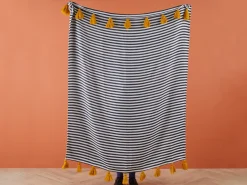 Plaid SUNWAL 130 x 170 cm Sort/hvid