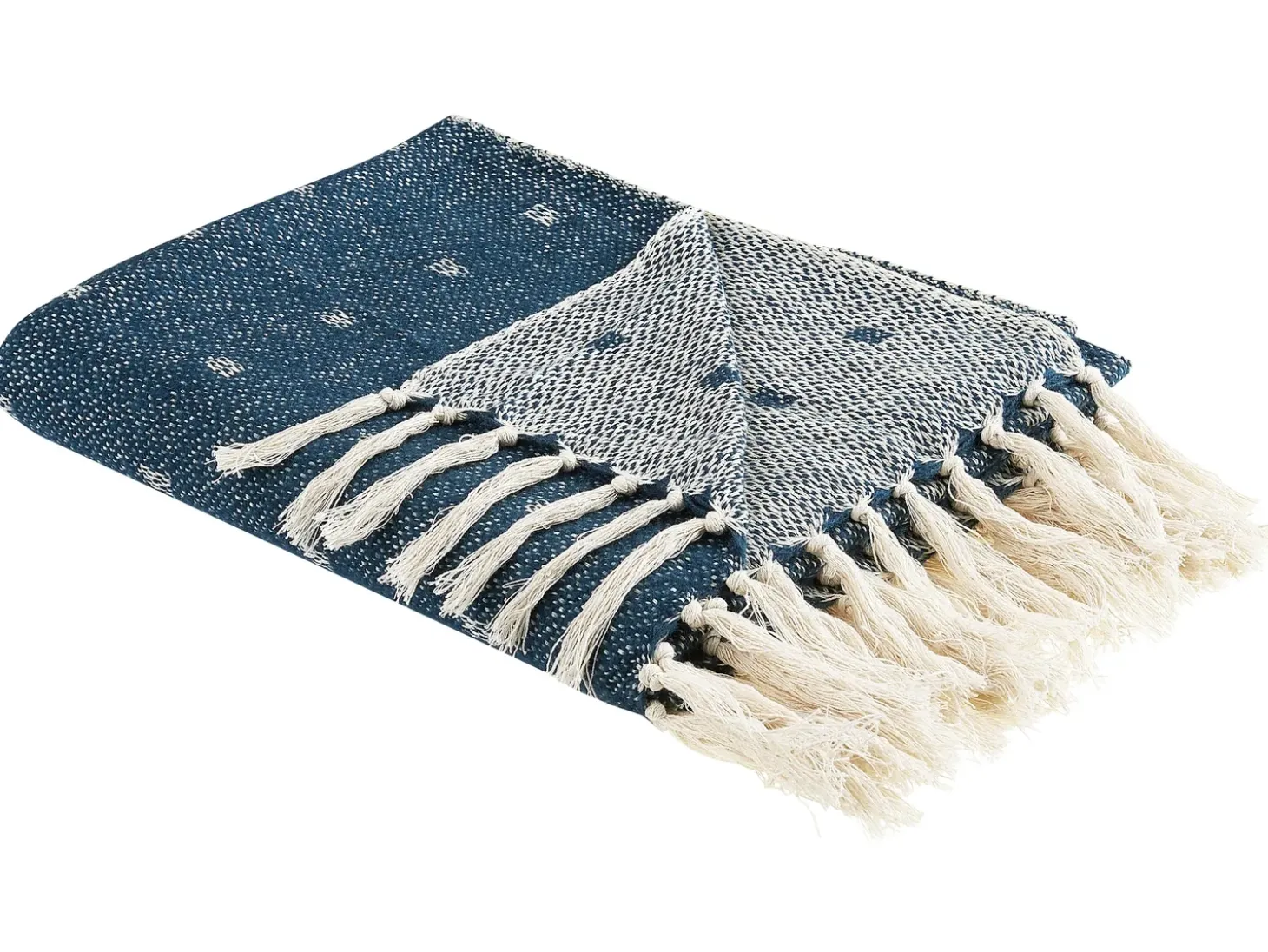 Plaid TAARI Bomuld 130 x 170 cm Blågrøn