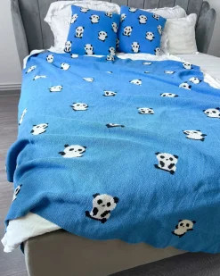 Plaid TALOKAN Bomuld 130 x 170 cm Blå