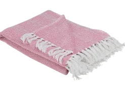 Plaid TANGIER Bomuld 130 x 160 cm Lyserød