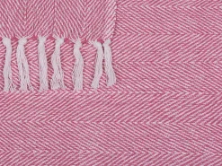 Plaid TANGIER Bomuld 130 x 160 cm Lyserød