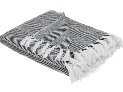 Plaid TANGIER Bomuld 130 x 160 cm Sort