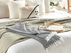 Plaid TANGIER Bomuld 130 x 160 cm Sort