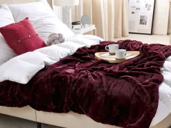 Plaid TANTAN 180 x 220 cm Bordeaux