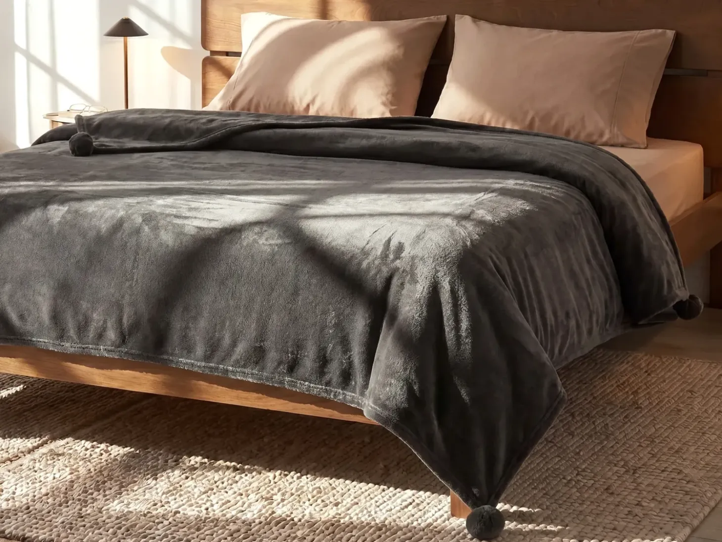 Plaid TERKE 200 x 220 cm Mørkegrå