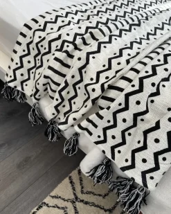 Plaid UNNAO Bomuld 130 x 180 cm Hvid