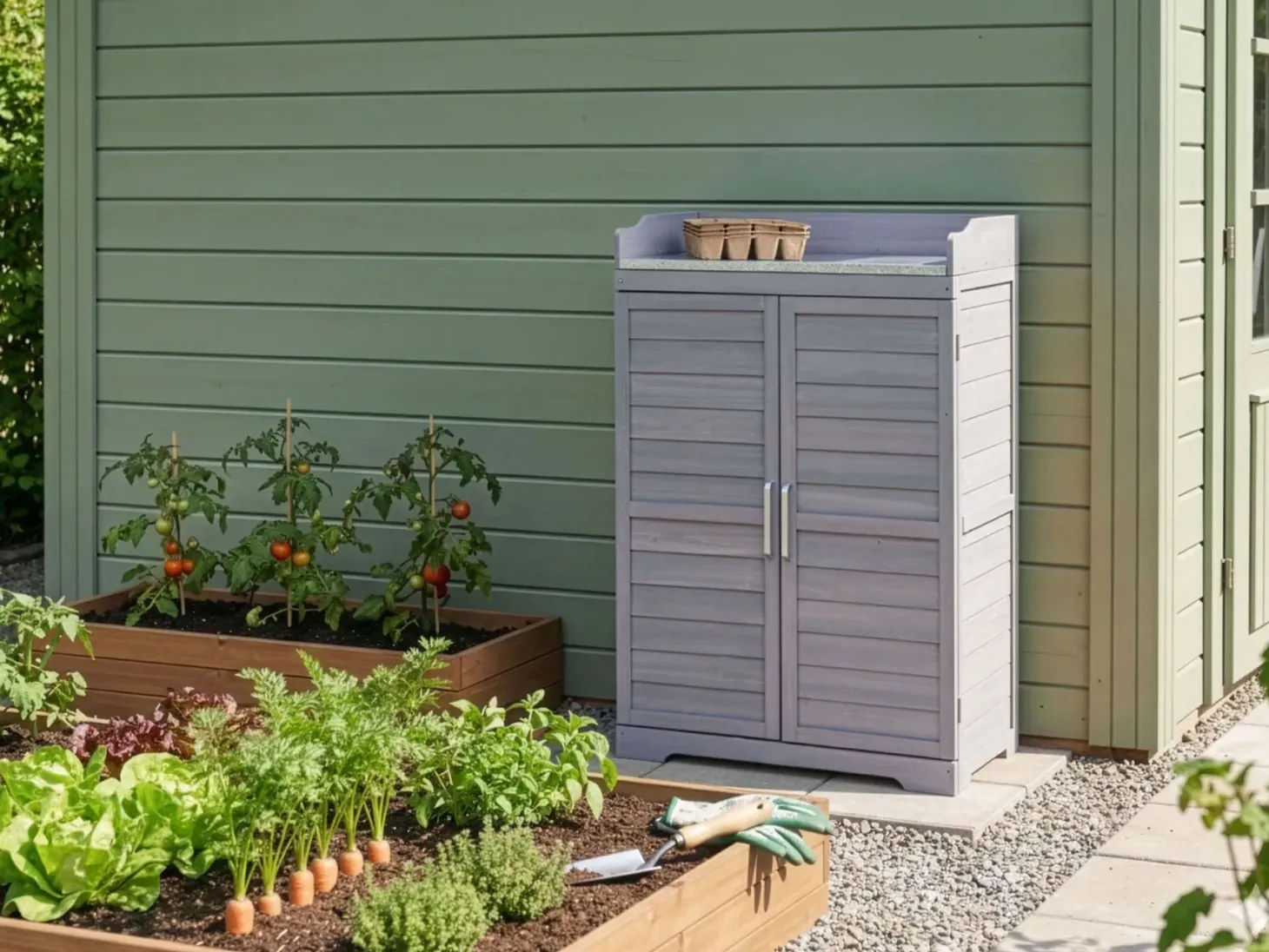 Plantebord TEREVILLE Ædelgran 100 cm 67 cm Grå