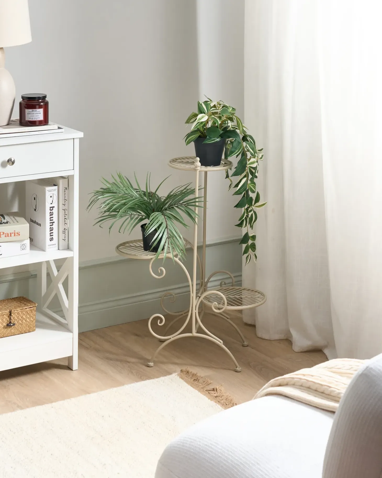 Plantestativ ASAGAO 26 cm Beige Metal