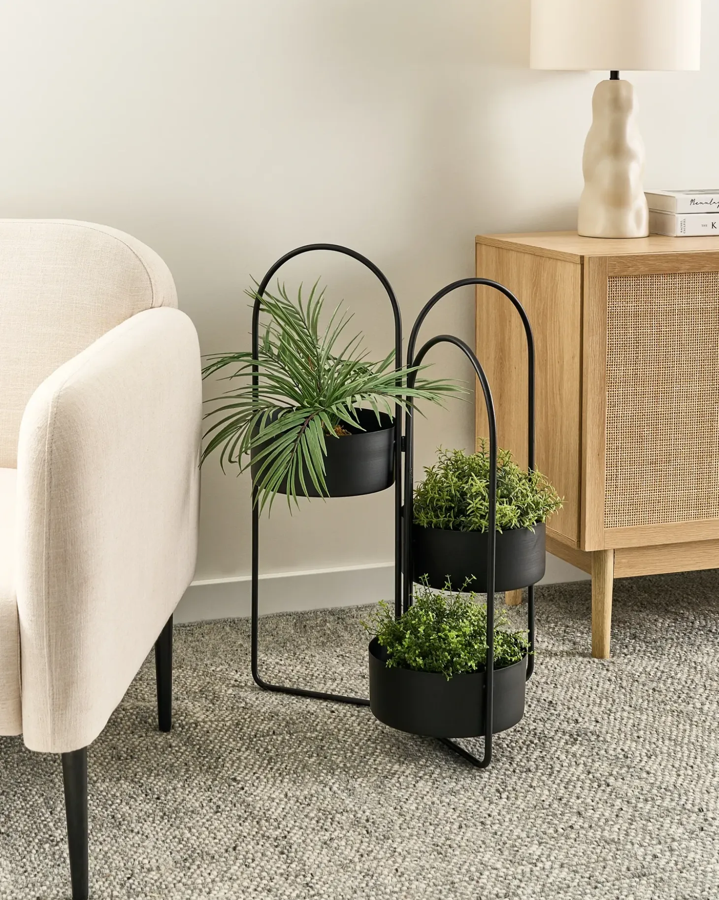 Plantestativ COLUTENA Metal 56 cm Sort