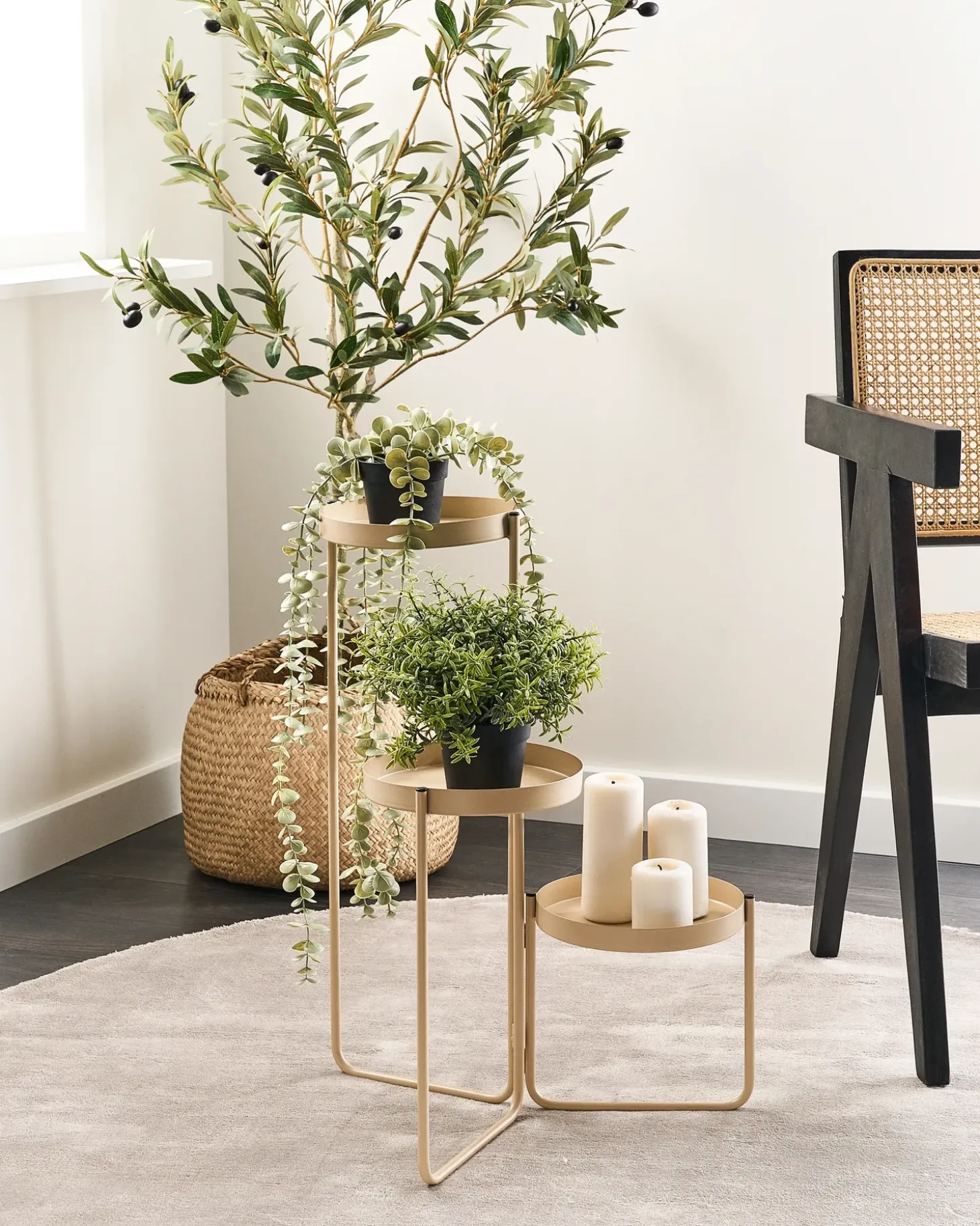 Plantestativ FRAGARIA Metal 42 cm Beige