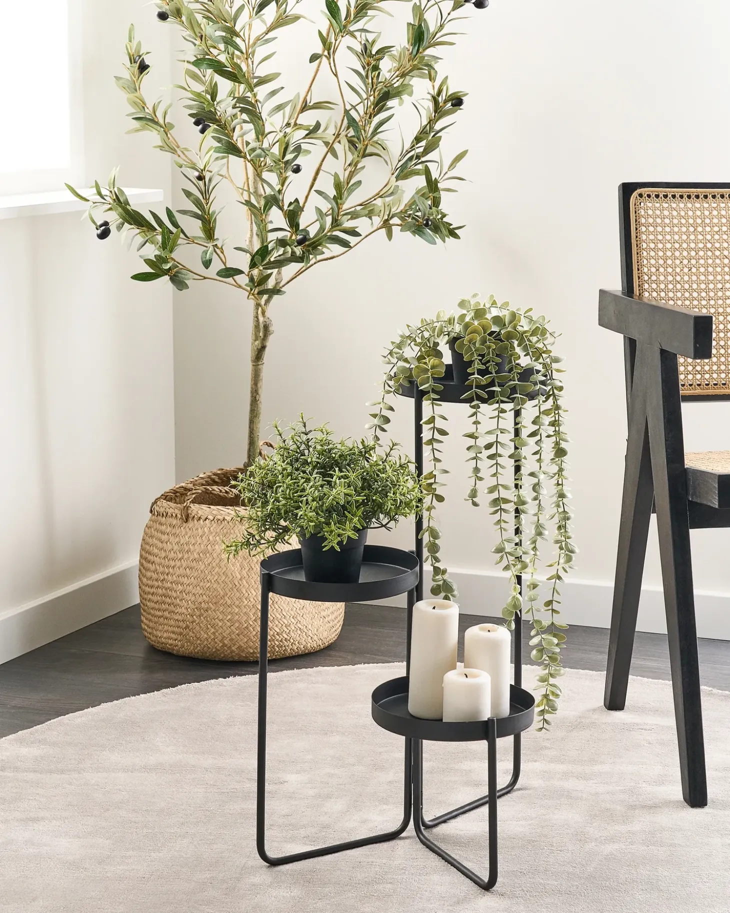Plantestativ FRAGARIA Metal 42 cm Sort