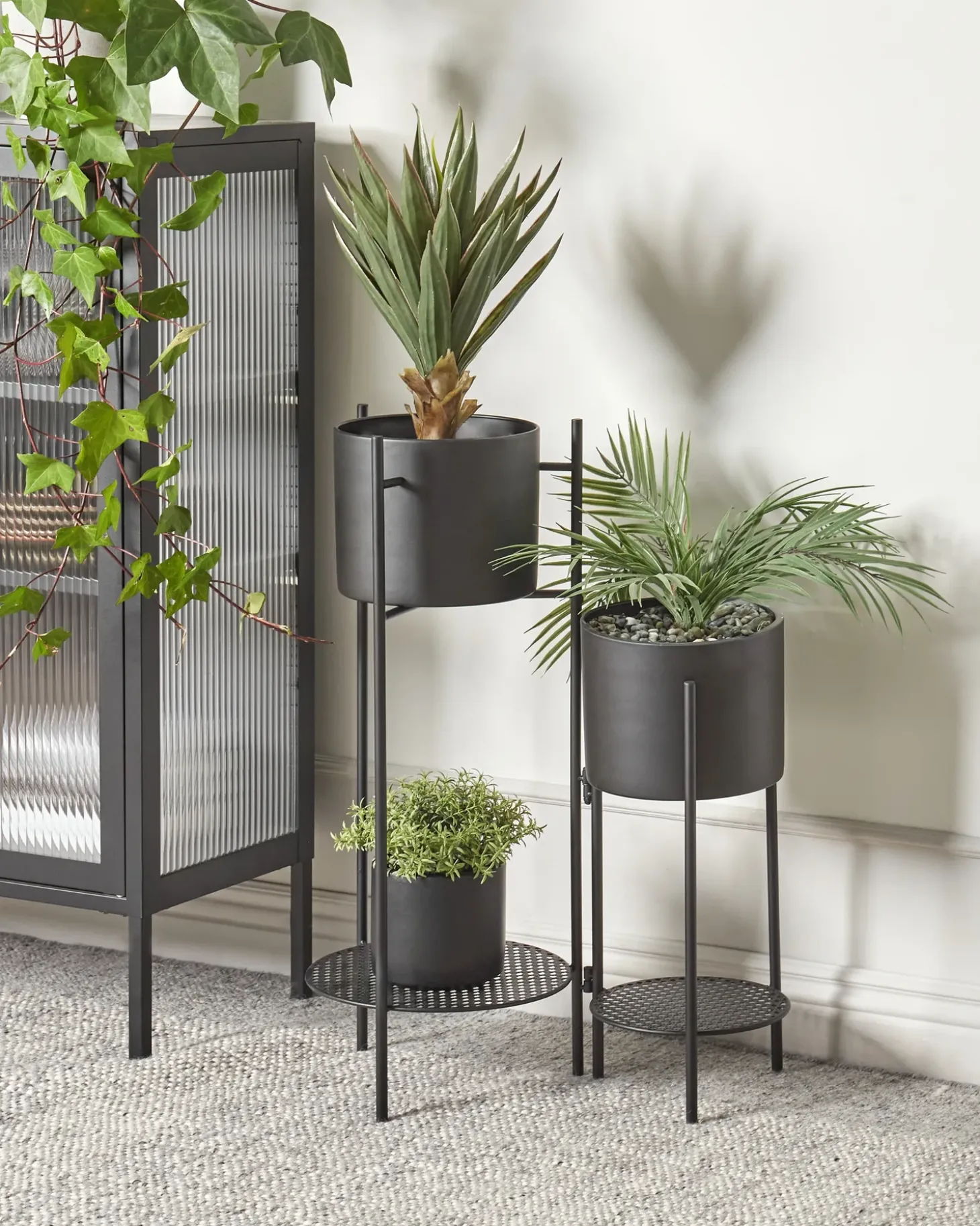 Plantestativ ULMUS Metal 58 cm Sort