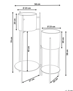 Plantestativ ULMUS Metal 58 cm Sort