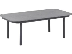 POLLINA 4 personers Havesofa med bord Sort Metal