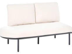 POLLINA 4 personers Havesofa med bord Sort Metal