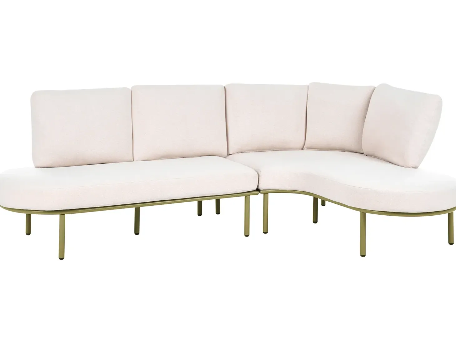POLLINA 4 personers Havesofa med bord Grøn Metal